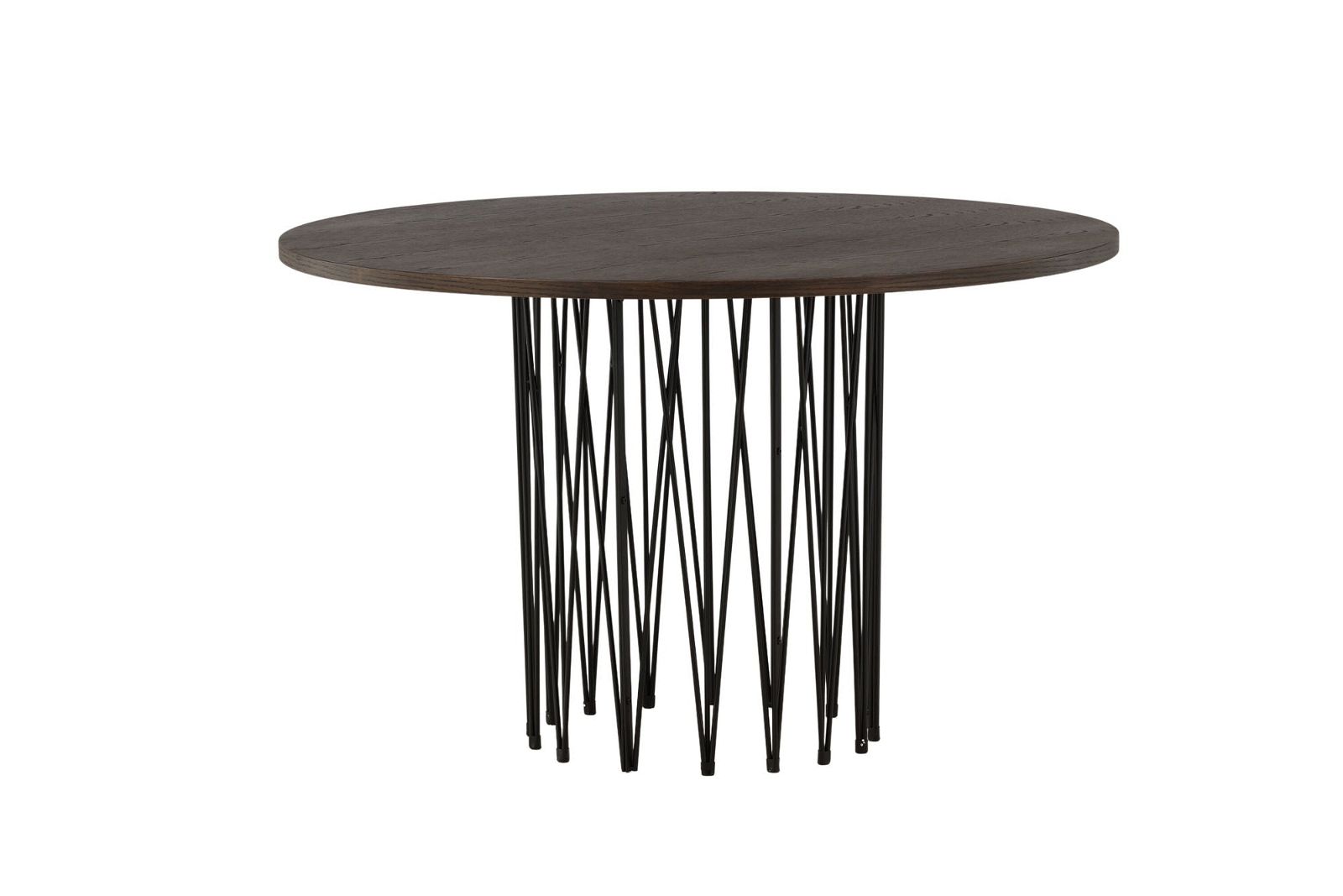 Stone round Dining Table - Black / Mocca Veneer - vivahabitat.com