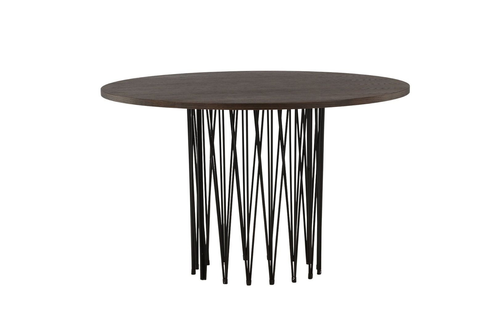 Stone round Dining Table - Black / Mocca Veneer - vivahabitat.com