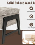 Modern Chenille Storage Bench with Solid Rubber Wood Legs - USA shipping only - vivahabitat.com