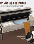 Modern Chenille Storage Bench with Solid Rubber Wood Legs - USA shipping only - vivahabitat.com