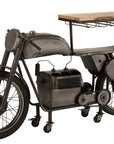 Bar Motorcycle 12Glasses 6Bottles Metal/Mango Wood Dark Grey/Natural - vivahabitat.com