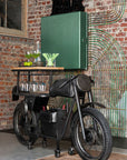 Bar Motorcycle 12Glasses 6Bottles Metal/Mango Wood Dark Grey/Natural - vivahabitat.com