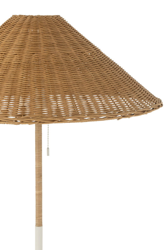 Floor Lamp Metal/Rattan White/Natural - vivahabitat.com