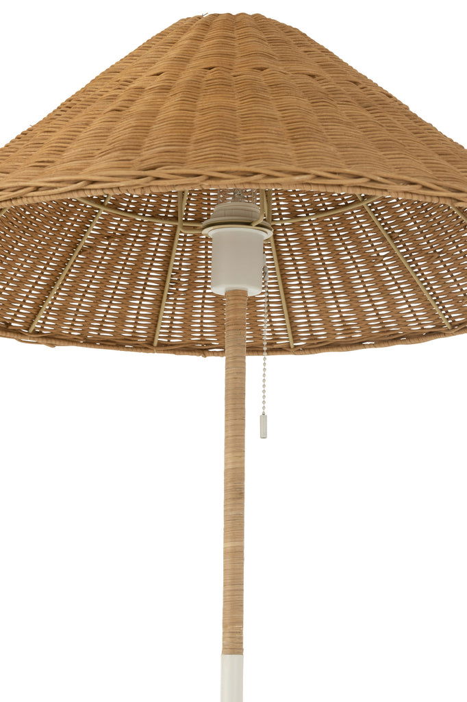 Floor Lamp Metal/Rattan White/Natural - vivahabitat.com