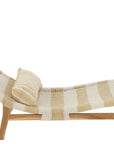 Lounger+Cushion Stripes Woven Plastic/Teak White/Natural - vivahabitat.com