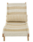 Lounger+Cushion Stripes Woven Plastic/Teak White/Natural - vivahabitat.com