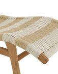 Lounger+Cushion Stripes Woven Plastic/Teak White/Natural - vivahabitat.com