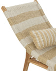 Lounger+Cushion Stripes Woven Plastic/Teak White/Natural - vivahabitat.com