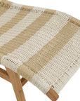 Lounger+Cushion Stripes Woven Plastic/Teak White/Natural - vivahabitat.com