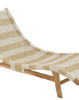 Lounger+Cushion Stripes Woven Plastic/Teak White/Natural - vivahabitat.com