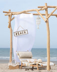 Lounger+Cushion Stripes Woven Plastic/Teak White/Natural - vivahabitat.com