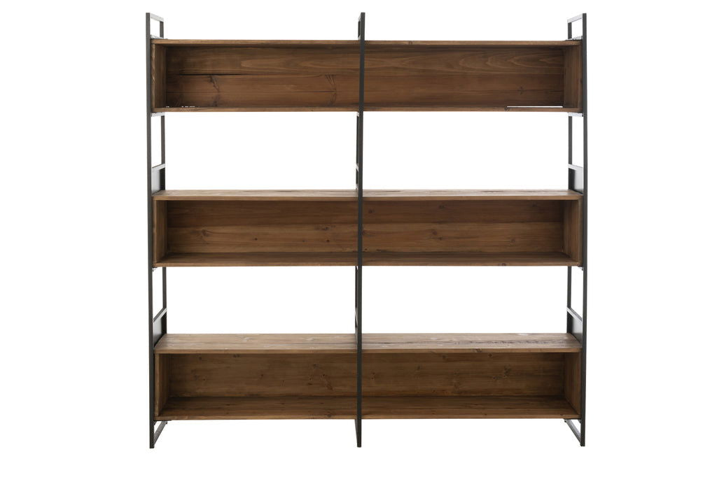 Shelf Rustik Recycled Wood/Metal Black/Natural Large - vivahabitat.com