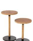 Set Of 2 Side Tables Ron Mdf/Pinewood Natural Black - vivahabitat.com