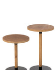 Set Of 2 Side Tables Ron Mdf/Pinewood Natural Black - vivahabitat.com