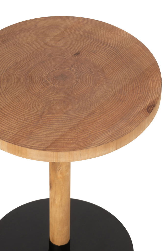 Set Of 2 Side Tables Ron Mdf/Pinewood Natural Black - vivahabitat.com