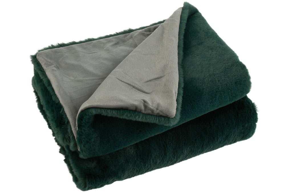 Plaid Throw Blanket Cutie Polyester Dark Green - vivahabitat.com