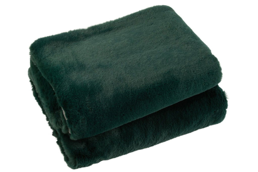 Plaid Throw Blanket Cutie Polyester Dark Green - vivahabitat.com