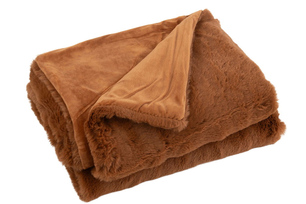 Plaid Throw Blanket Cutie Polyester Sienna Brown - vivahabitat.com