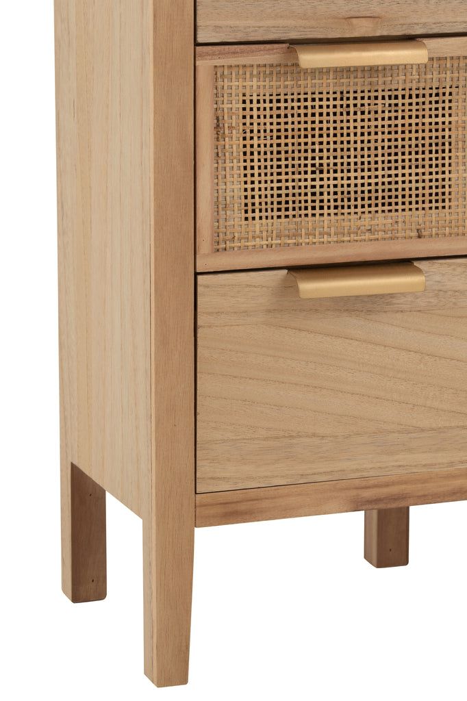 Closet High 5 Drawers Wood/Rattan Natural - vivahabitat.com