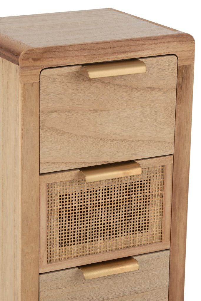 Closet High 5 Drawers Wood/Rattan Natural - vivahabitat.com