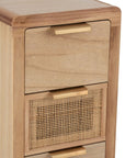 Closet High 5 Drawers Wood/Rattan Natural - vivahabitat.com