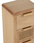 Closet High 5 Drawers Wood/Rattan Natural - vivahabitat.com