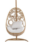 Hanging Chair+Cushions Bula Metal/Reed Beige - vivahabitat.com