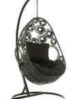 Hanging Chair+Cushions Bula Metal/Reed Black - vivahabitat.com