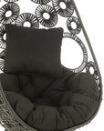 Hanging Chair+Cushions Bula Metal/Reed Black - vivahabitat.com