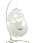 Hanging Chair+Cushions Bula Metal/Reed White - vivahabitat.com