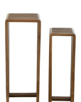 Set Of 2 Side Tables Cubic Recycle Teak Natural - vivahabitat.com