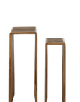 Set Of 2 Side Tables Cubic Recycle Teak Natural - vivahabitat.com