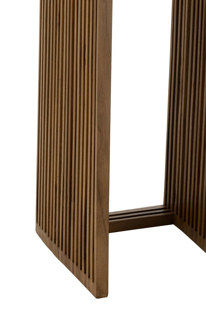 Set Of 2 Side Tables Cubic Recycle Teak Natural - vivahabitat.com