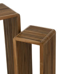 Set Of 2 Side Tables Cubic Recycle Teak Natural - vivahabitat.com