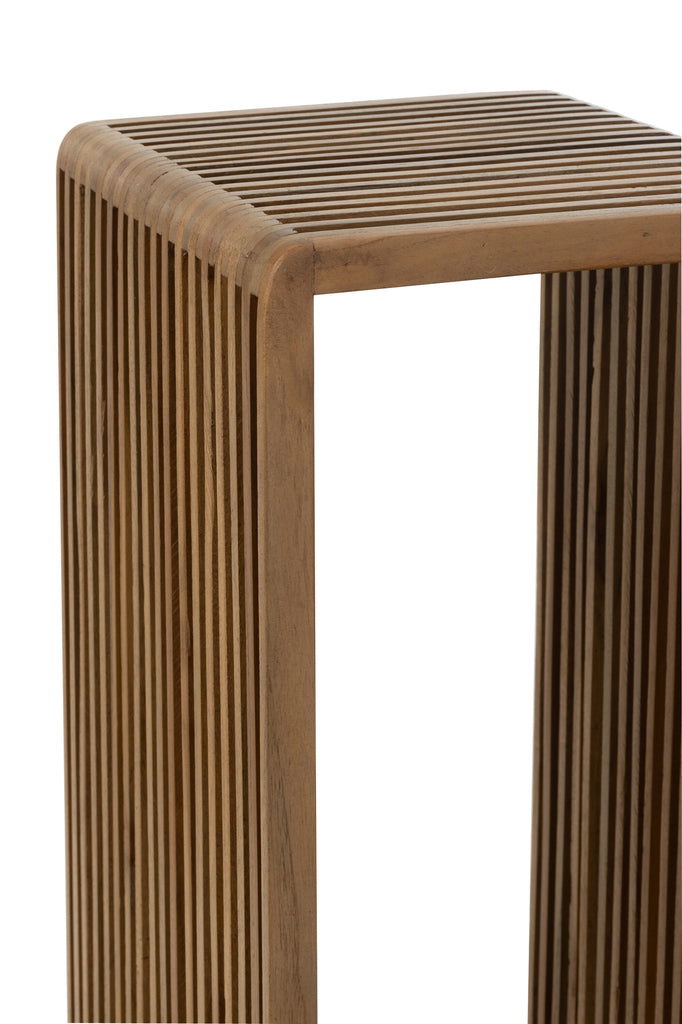 Set Of 2 Side Tables Cubic Recycle Teak Natural - vivahabitat.com