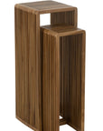 Set Of 2 Side Tables Cubic Recycle Teak Natural - vivahabitat.com