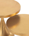 Set Of 2 Side Tables Drop Metal Gold - vivahabitat.com