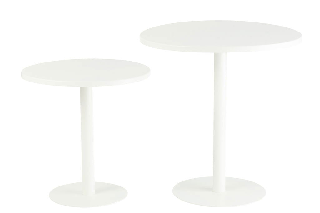 Set Of 2 Side Tables Round Metal White - vivahabitat.com