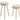 Set Of 2 Stools Paulownia Wood White - vivahabitat.com