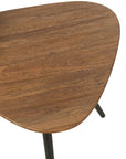 Set Of 2  Accent Tables Triangle Recycle Teak Natural - vivahabitat.com