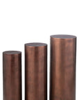 Set Of 3 Pillars Round Metal Bronze - vivahabitat.com