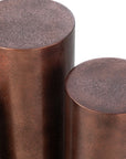 Set Of 3 Pillars Round Metal Bronze - vivahabitat.com