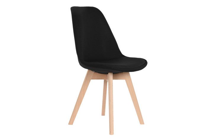 Set of 4 Dining Chairs black with padded seat - vivahabitat.com