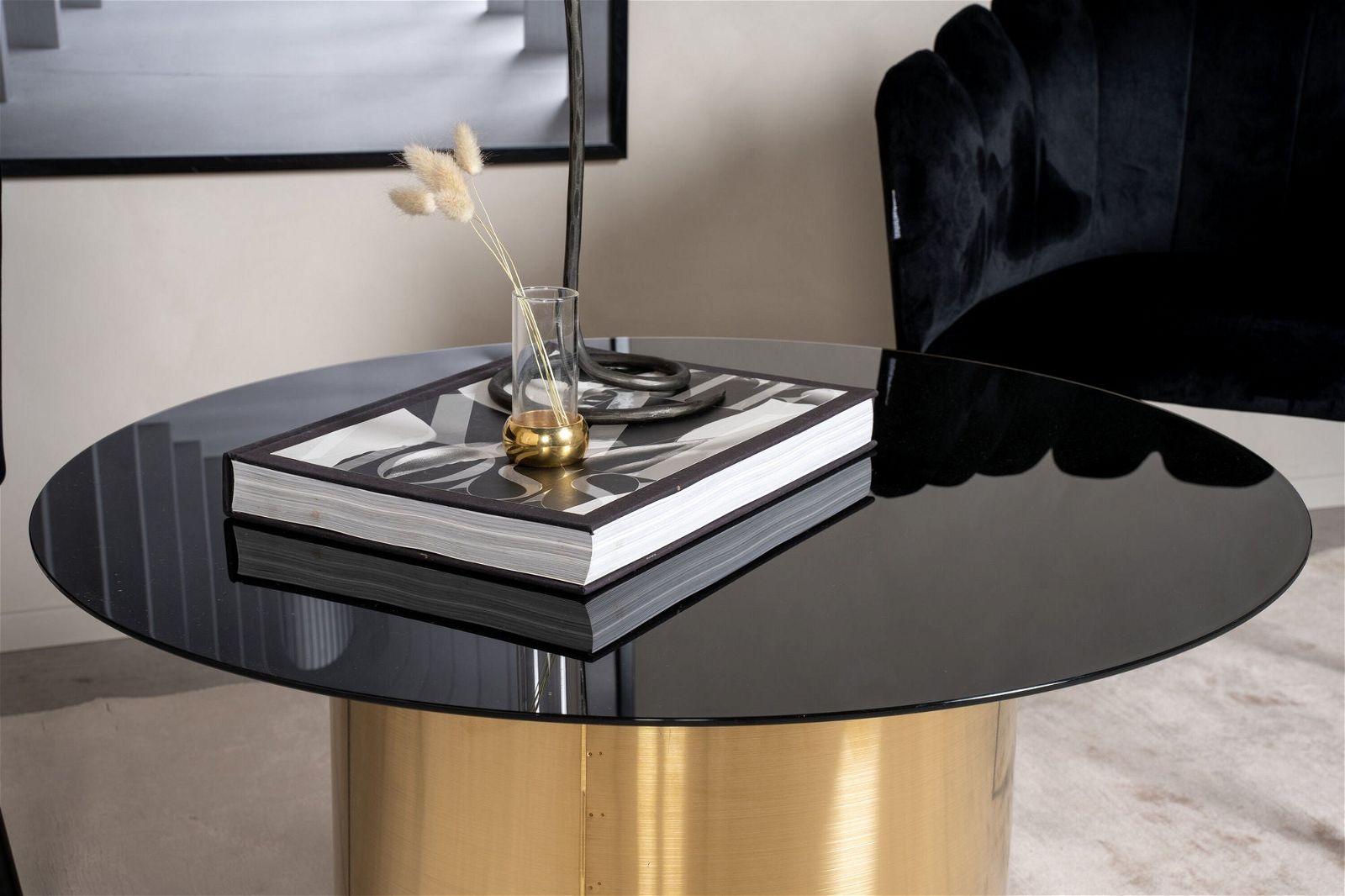 Ystad - Sofa Table - Smoked Glass / Shiny Brass - vivahabitat.com