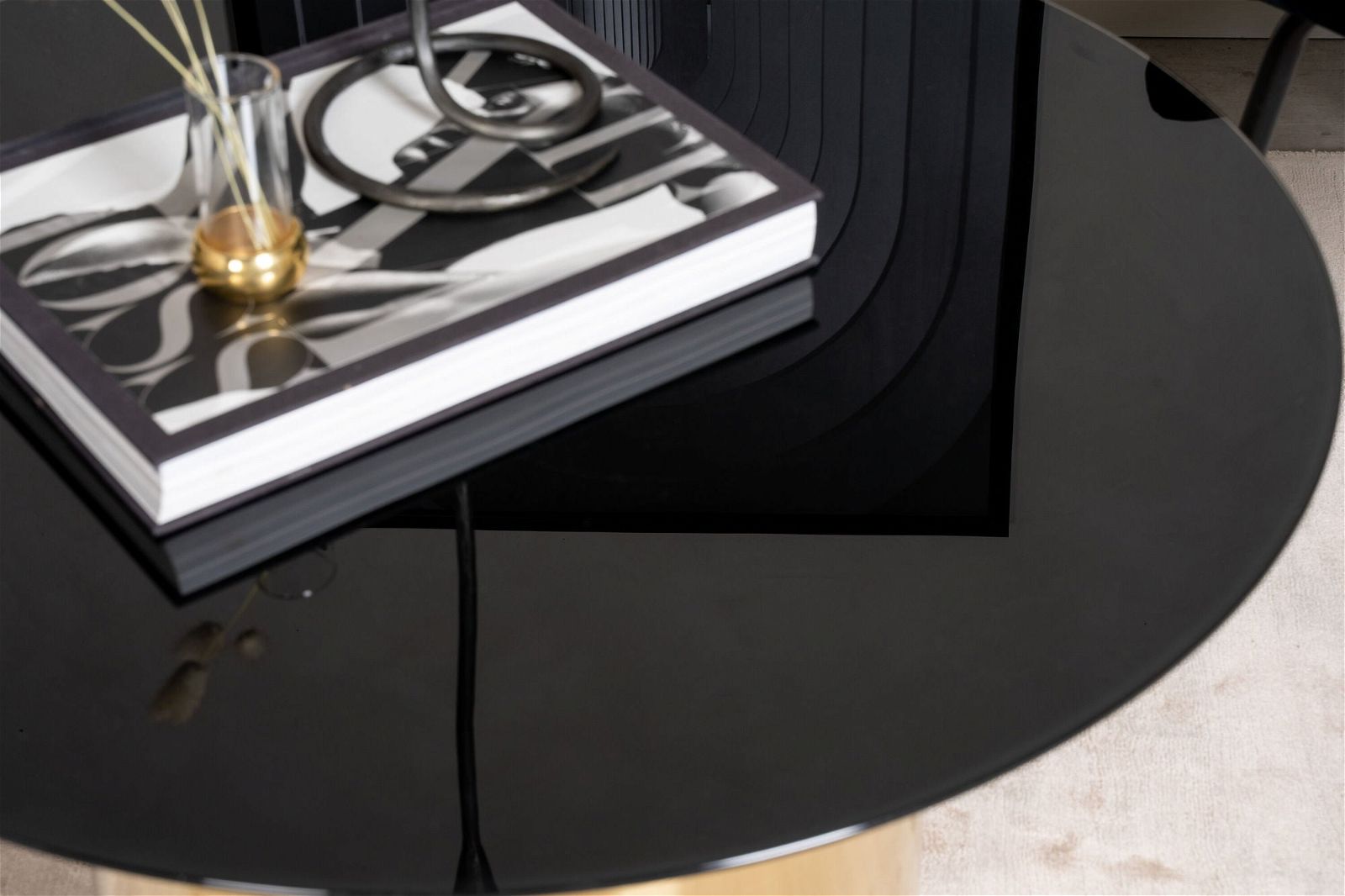 Ystad - Sofa Table - Smoked Glass / Shiny Brass - vivahabitat.com