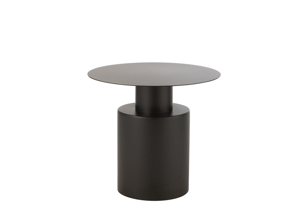 Side Table Round Metal Black - vivahabitat.com