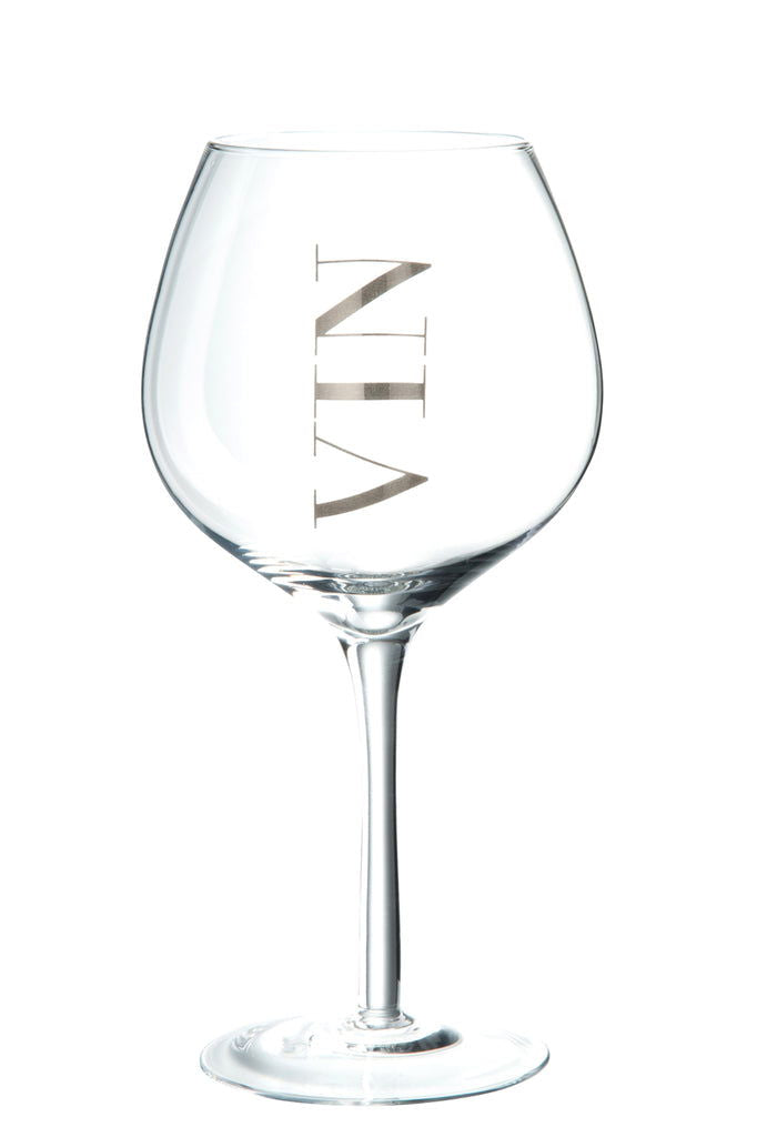 Wine Glass Red Wine Transp/Silv - vivahabitat.com