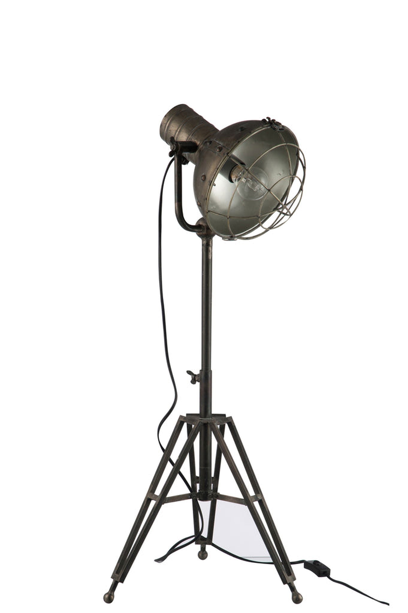 Standing Lamp Round Metal Grey - vivahabitat.com