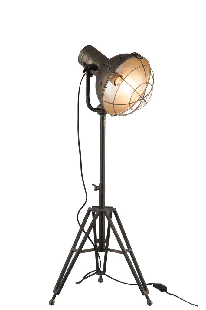 Standing Lamp Round Metal Grey - vivahabitat.com