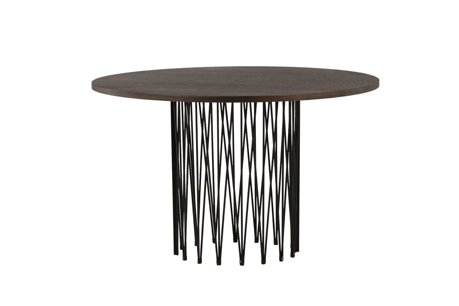 Stone round Dining Table - Black / Mocca Veneer - vivahabitat.com